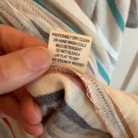 Multi Colored Stripe tie front summer top - Picture 8 of 8